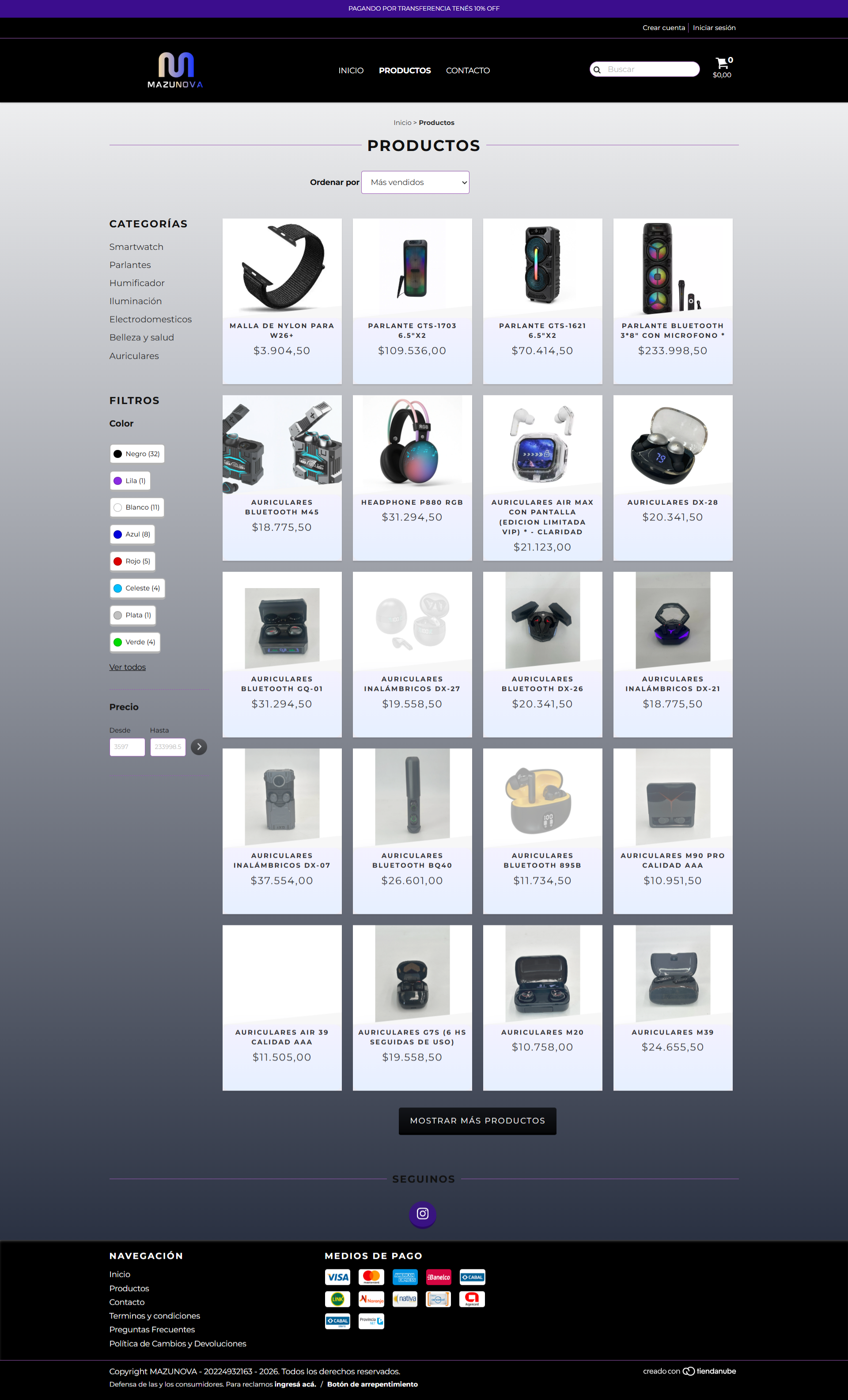 Imagen del proyecto Tienda Online Mazunova